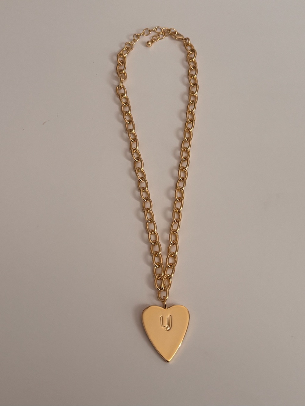 Gold Heart Pendant Chain Necklace - Women Jewelry